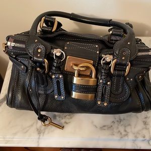 Chloe Black Paddington satchel lock and key intact. Excellent condition.